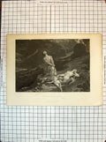 Original Old Antique Print Scene Death Abel Religion