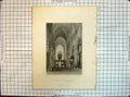 Original Old Antique Print Interior Church St. Salvador Bruges Payne Albert