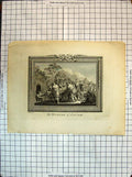 Original Old Antique Print Scene Burial Jacob Religion Luyken Napoleonic Era
