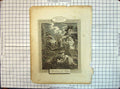 Original Old Antique Print Exodus Religion Scene Finding Moses Baby River 20th