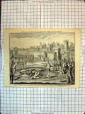 Original Old Antique Print Scene Tragedy Roman Father Murder 1750