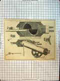 Original Old Antique Print Machinery Instruments Engraving