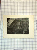 Original Old Antique Print Ralph Makes Appointment House Scene