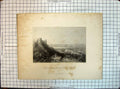 Antique Old Print View Lake Tiberias Castle Saphet Engraving Cousen Bartlett