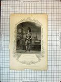 Original Old Antique Print Portrait Mr Macready Lago Theatre Actor Othello