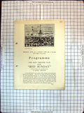 Old Antique Print Programme Arts Theatre Club Red Sunday Hubert Griffith
