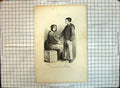 Original Old Antique Print Portrait Nicolas Martial Soeur Caldebasse Man Dagger