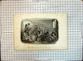 Antique Old Print Men Prison Arrestation Family Martial Bras-Rouge Famille