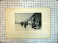 Old Antique Print Engraving Expelled 1891 Horses Family House War Siers 19th