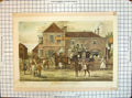 Original Old Antique Print Mail Coach Changing Horses Transport Harris Pollard