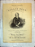 Old Antique Print Engraving Lillie Dale Beautiful Woman Jullien'S Concert