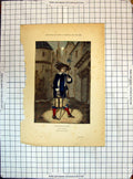 Old Antique Print Colour Costumes Paris Travers Siecles Veilleur De Nuit