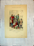 Old Antique Print Famille Noble Architecte Costumes Paris Family Fashion