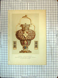 Original Old Antique Print Colour Biberon Faience Henri Georgier Pourtales