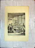 Old Print Engraving Grand Bureau Poste Paris Sous Louis Post Fice Letters