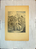 Old Antique Print Une Dame Halle Sous Louis Xvi Lady Market Street Scene