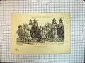 Original Old Antique Print France Travers Siecles Promenade Magistrats Siecle