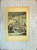 Antique Old Print Engraving Grand Bureau Poste Paris France Post Fice Letters