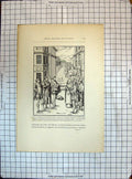 Old Print Impots Monnaise Finances Street Scene Bourgs Abbayes Men Music