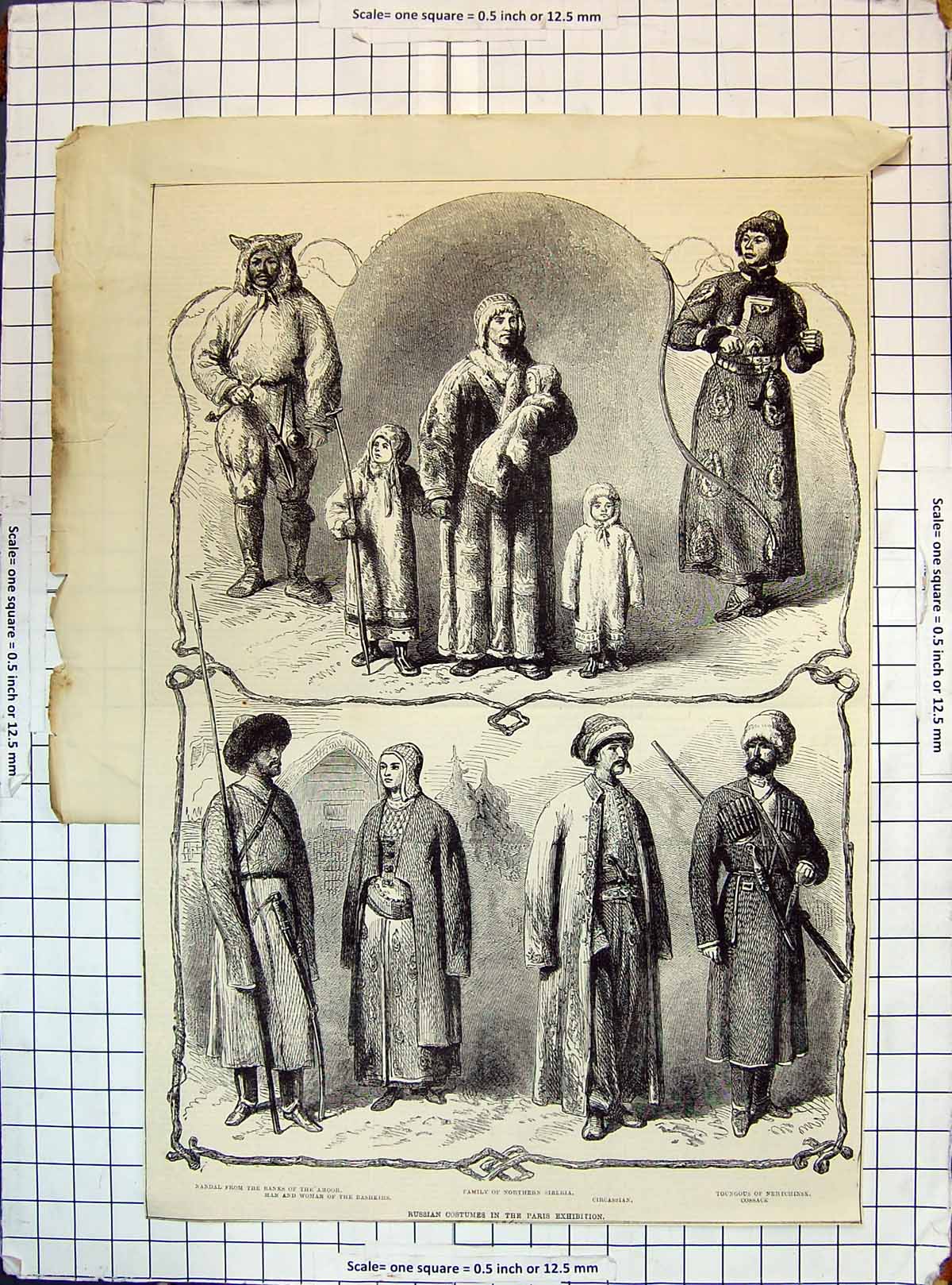 Old Family Northern Siberia Russian Costumes Cossack Nandal Circassia