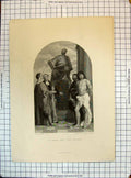 Antique Print St. Mark Saints Sculpture Church Scene Geyer Pommer Engraving