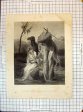 Old Scene Rebekah Receiving Isaac'S Presents Camel Engraving Armytage