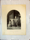Old Antique Print Scene Jacob House Laban Young Women Engraving Edwards