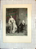 Old Antique Print Rejected Poet Man Lady Romance Engraving Sharpe Frith