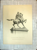 Antique Print Lieut-General Sir James Outram Sculpture Engraving Rfe Foley 18th