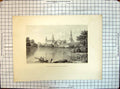 Original Old Antique Print View Palace Fredericksborg Denmark Engraving Higham