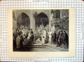 Antique Old Print Scene Church Installation Celebration Engraving Taylor West