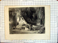 Old Peep Day Boy'S Cabin Family Man Sleeping Engraving Wilkie Sharpe 20th
