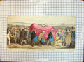 Original Old Antique Print Colour German Funeral Scene Hans Jorgels Leichenzug