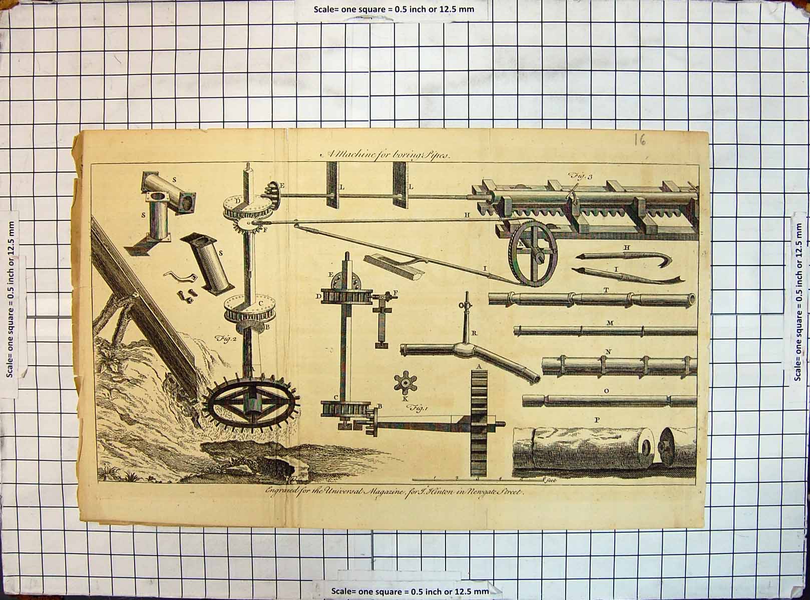 Old Engraving Machine Boring Pipes Machinery Instruments Hinton Newga