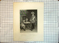 Old Print Engraving Trumpeter Der Trompeter Man Writing Table Desk Payne