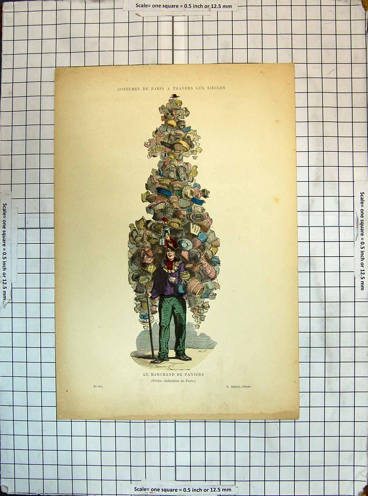 Old Travers Siegles Costumes Paris Le Marchand De Paniers Man Carryin