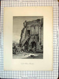 Original Old Antique Print Virgils House Brindisi Werner Bertrand