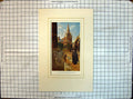Original Old Antique Print Colour University Church St. Mary Architecture