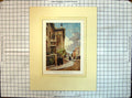 Original Old Antique Print Colour Clarendon Building Broad Street Scene