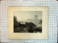 Old Print Fountain Abbey River Bridge Church Architecture Mansion House