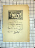 Original Old Antique Print Guilbaus Fils France Monument Menus Programmes