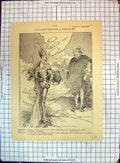 Antique Old Print French Philanthropie Rebours Mephisto Faust Travers Ages