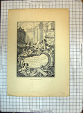 Old Antique Print Magny Angels Gabriel Saint-Aubin Carte Perier Choffard