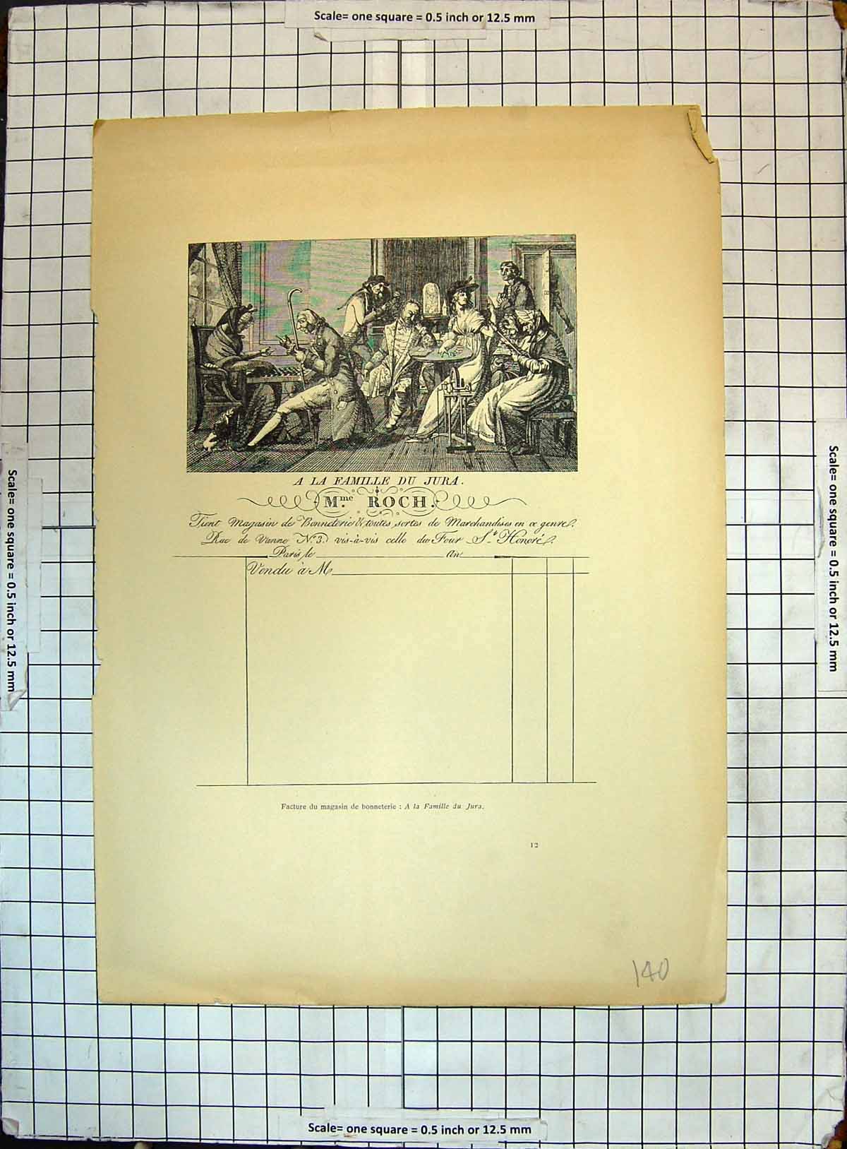 Old Antique Print Famille Jura People Meeting Theatre Gaiety Spectators