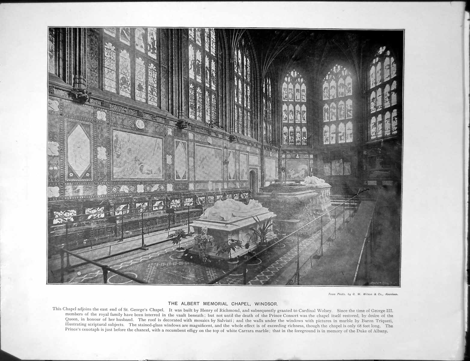 Antique Print Albert Memorial Chapel Windsor Henry Richmond Cardinal Wolsey