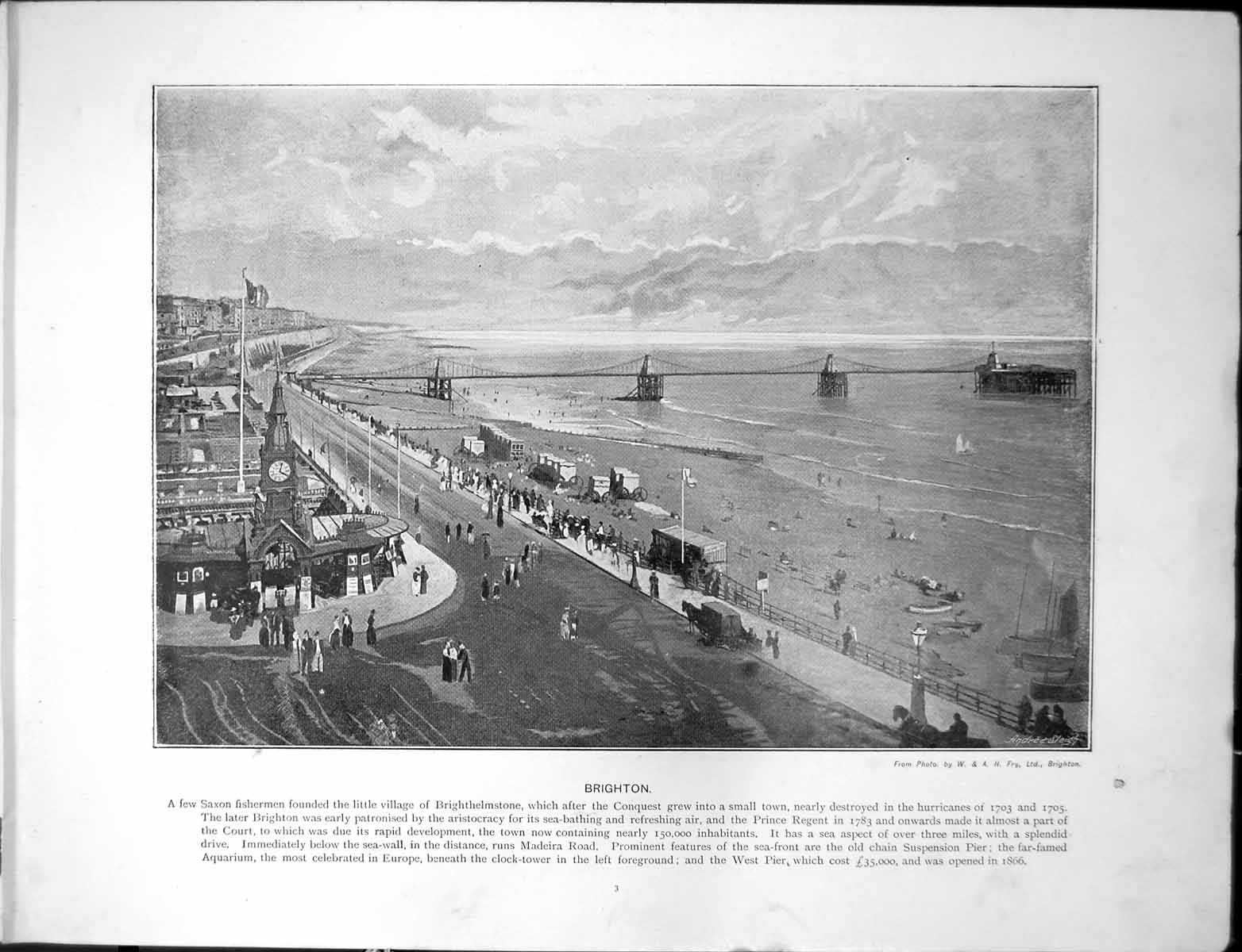 Antique Old Print Brighton Sea Front Pier Bathers Pavilion 1784 Prince Wales