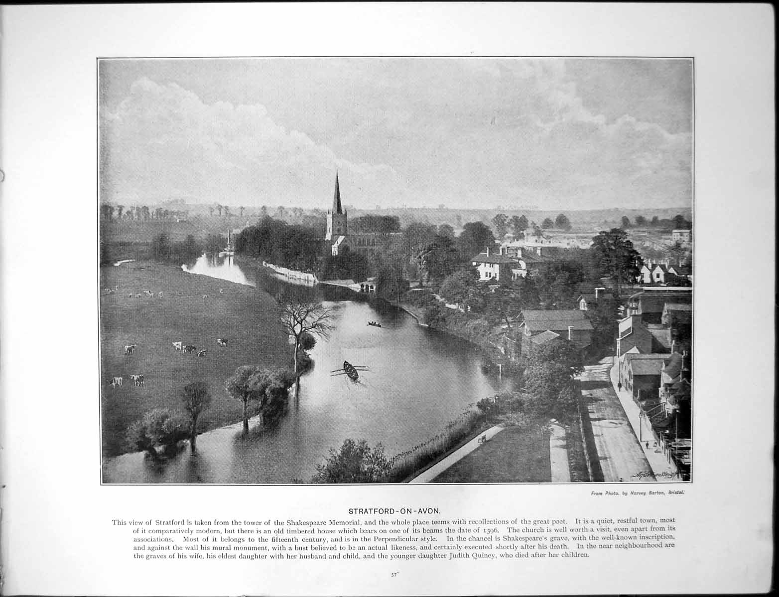 Antique Print Stratford 0N Av0N Chancel Church Shakespeares Grave Memorial
