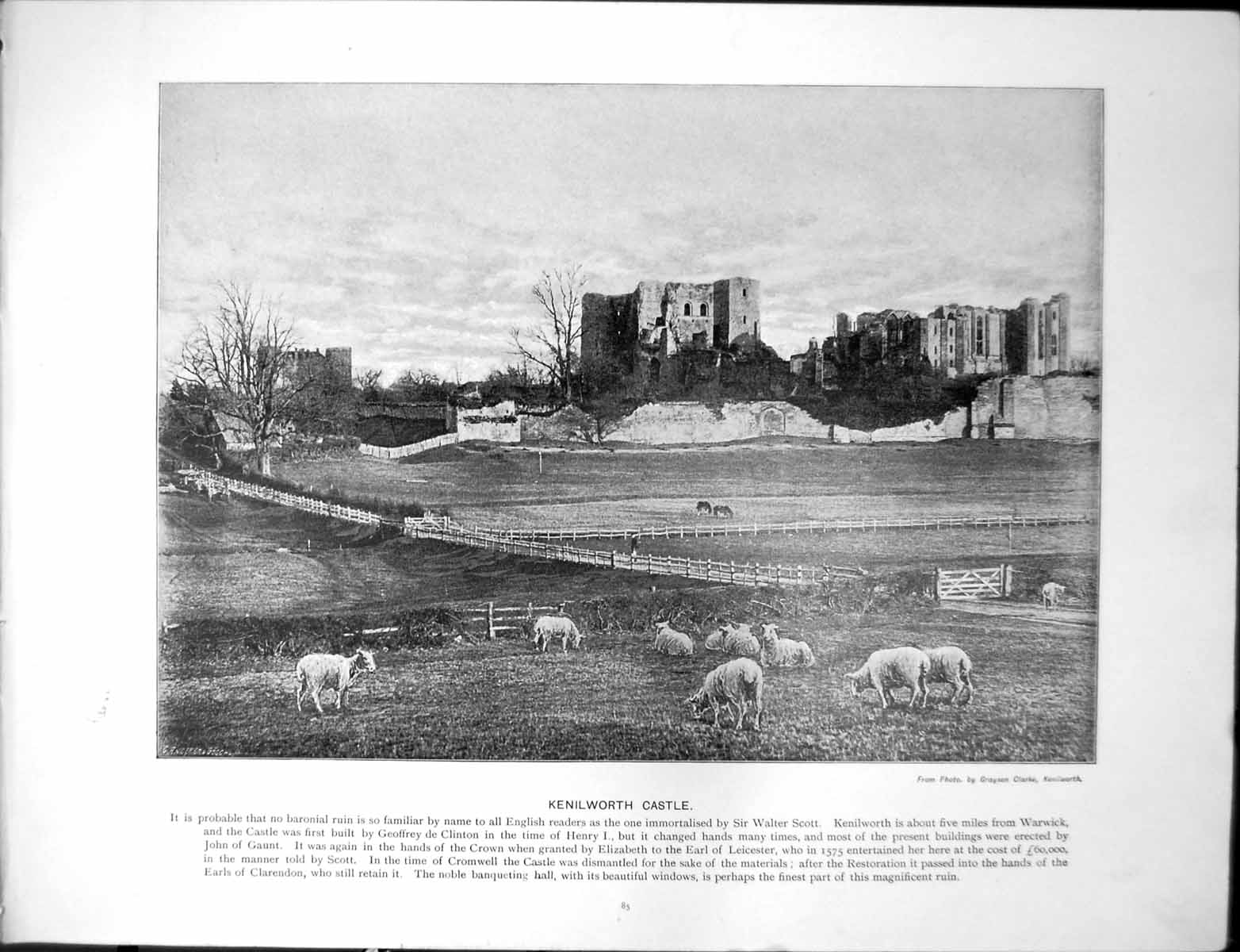 Old Baronial Ruin Kenilworth Castle Sir W Scott Llangollen Crow Castle