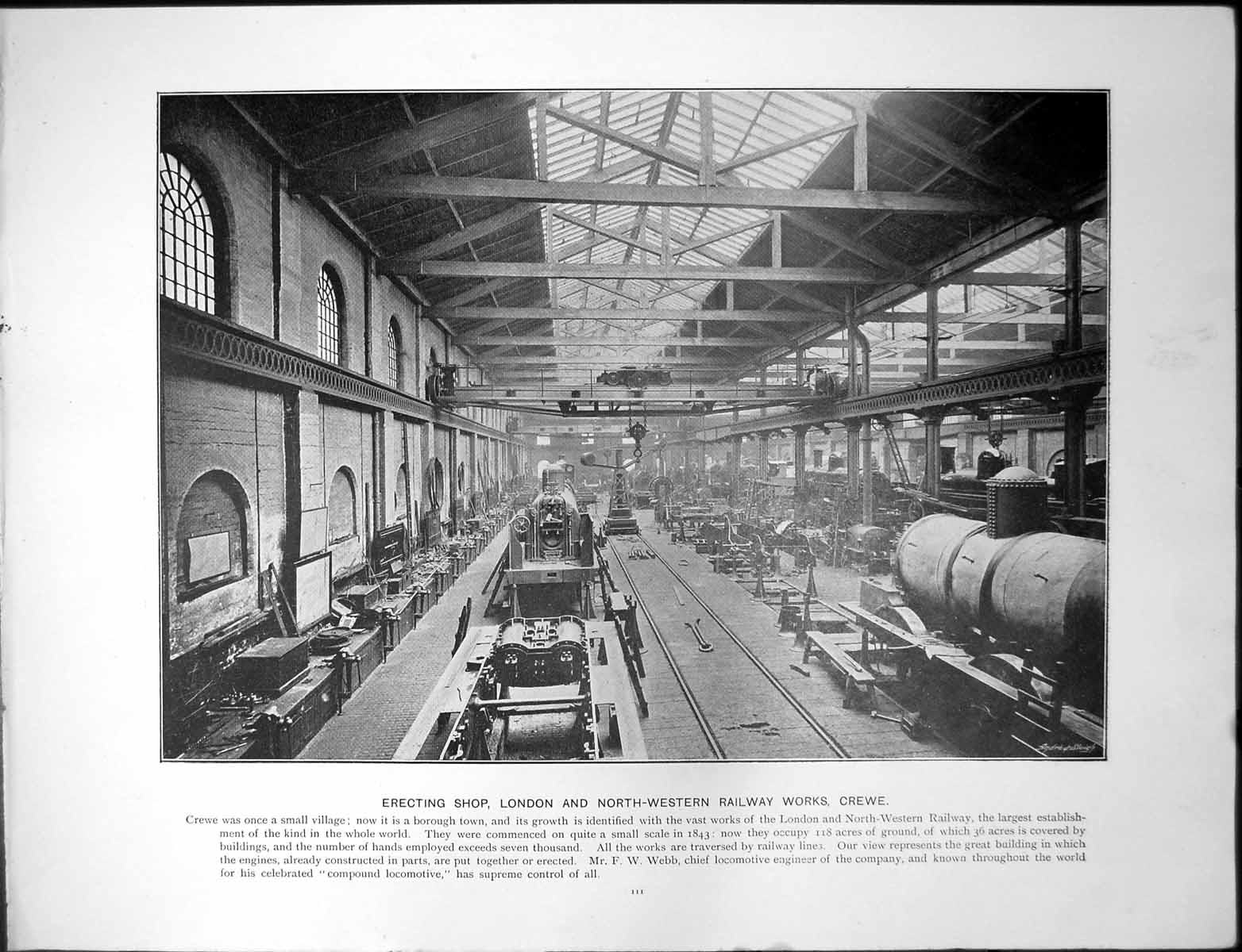 Old Print London N Western Railway Crewe Bedford Bunyan Statue St Peters