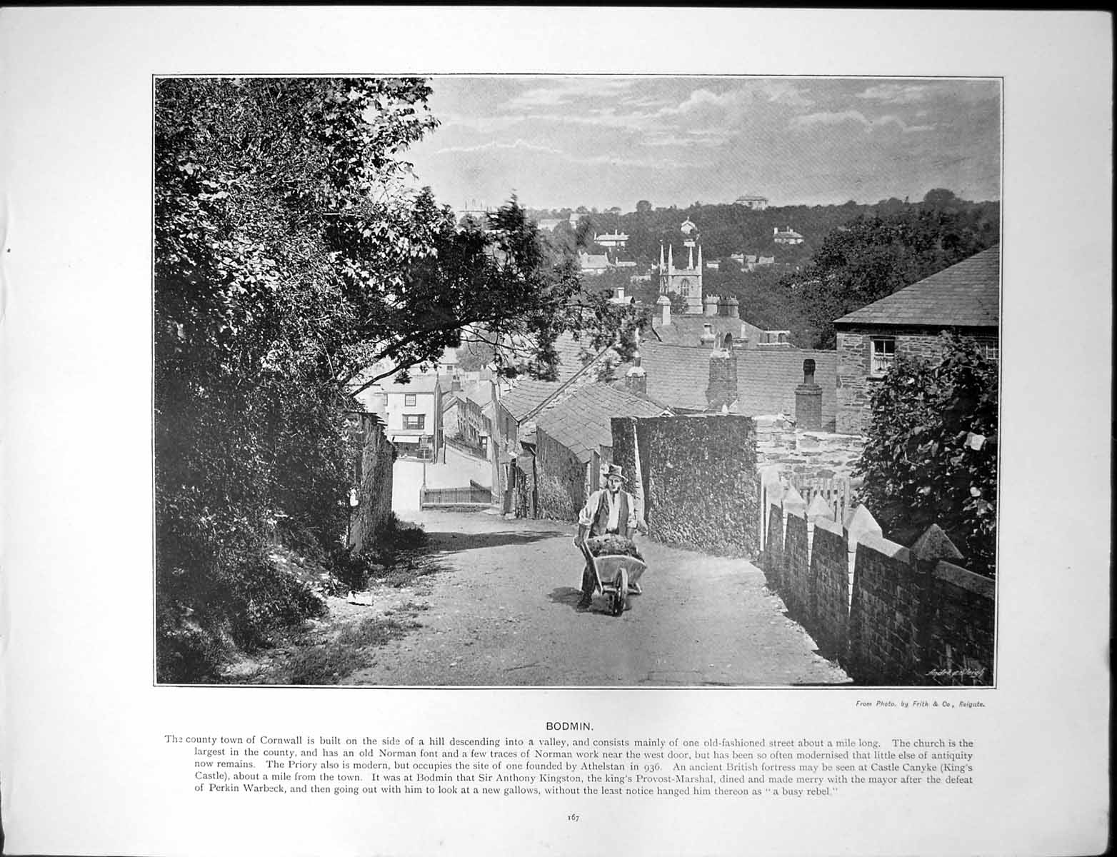 Antique Print Bodmin County Town Cornwall Eton College Chapel Henry V1 1440